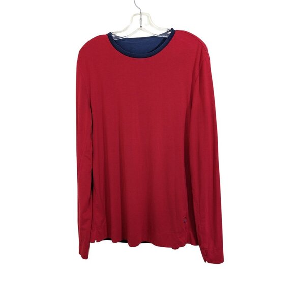 Kit And Ace Long Sleeve Crewneck Shirt Mens Large Navy Red Reversible Base Layer - Picture 3 of 6